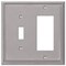 Amerelle Wall Plate, Number of Gangs: 2 gang Die-cast Metal, Brushed Nickel Finish, Gray 77TRBN - alternate 3